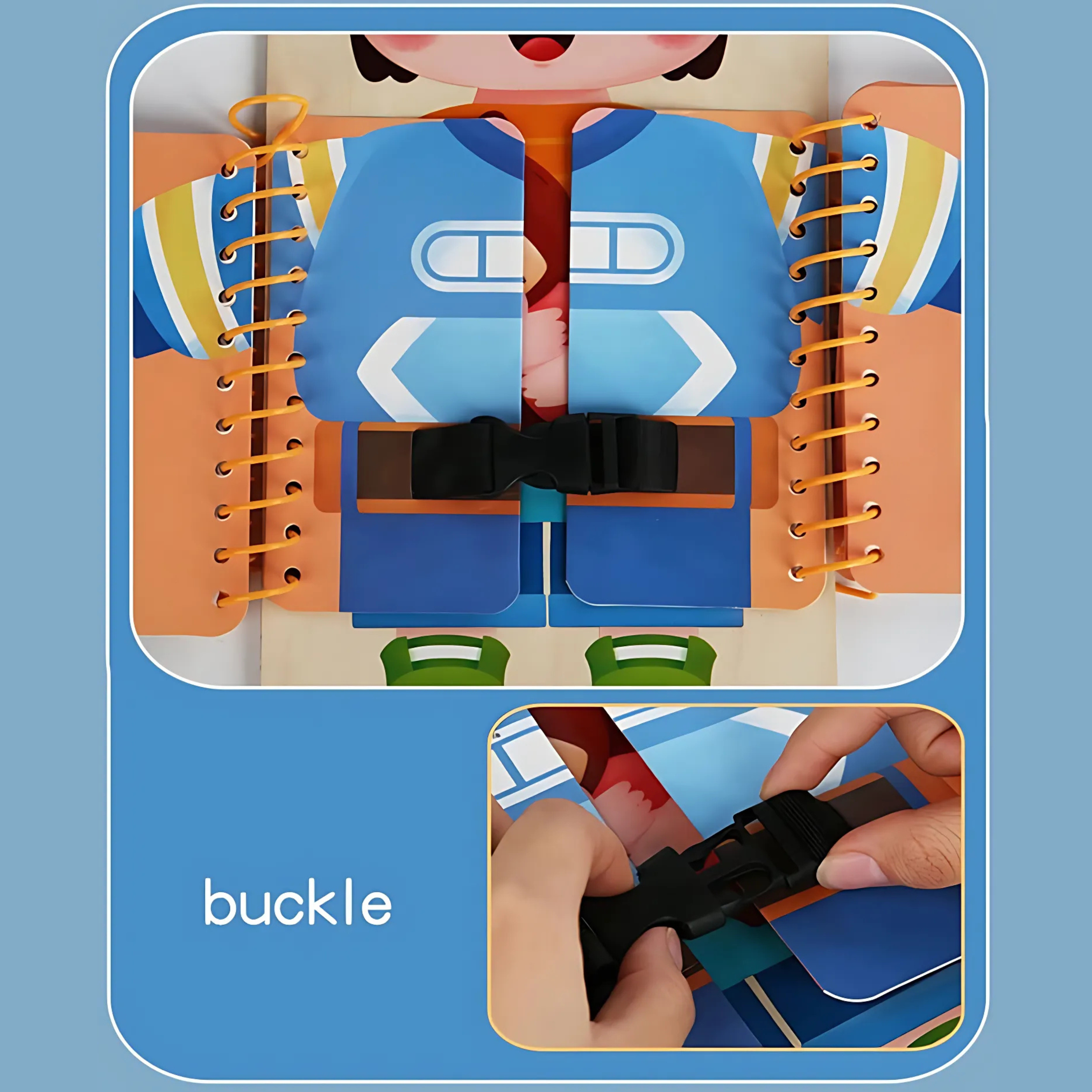 Montessory Tying Clothes Busy Board