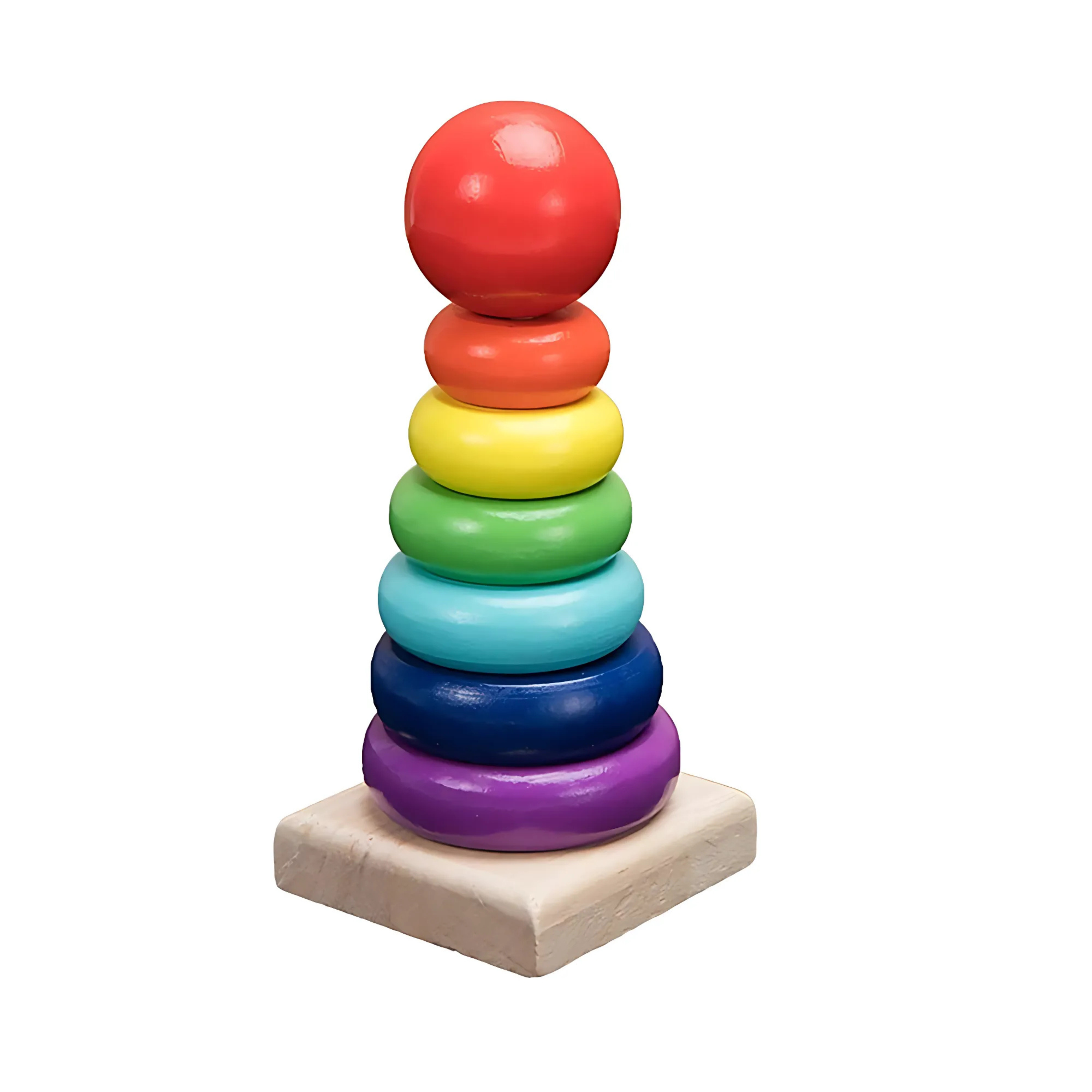 Rainbow Stacker Wooden Ring Educational Toy