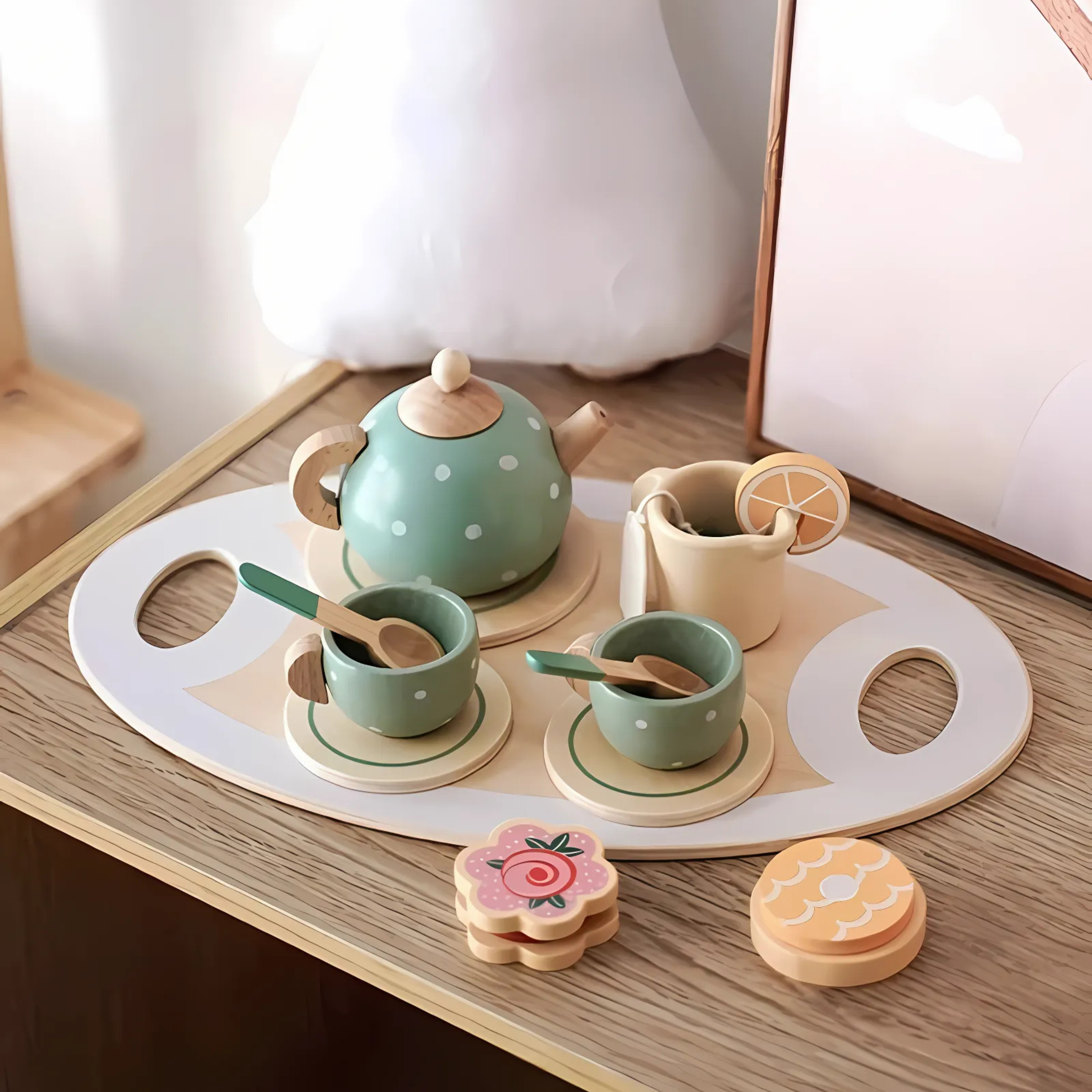 Wooden Afternoon Tea Set