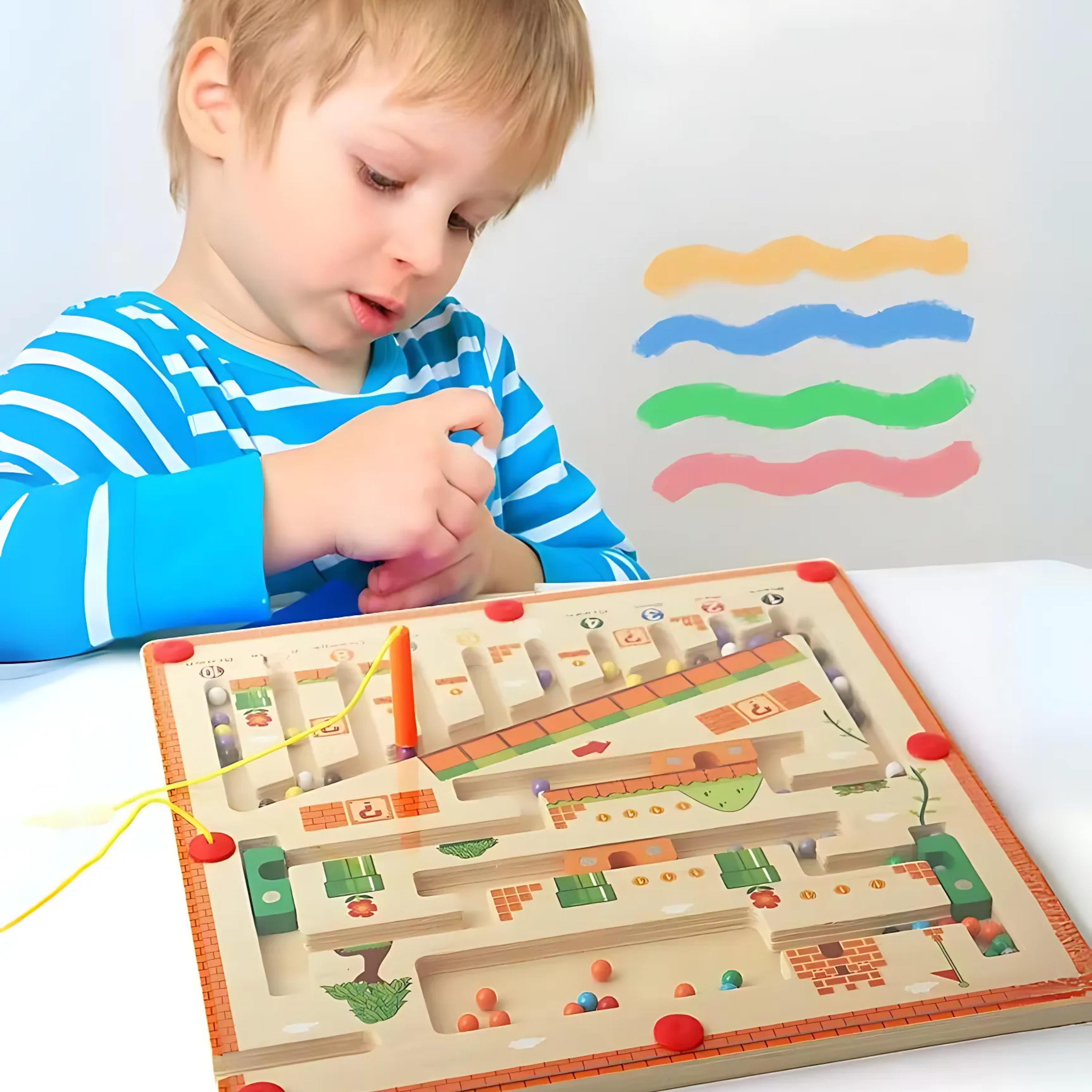 Wooden Magnetic Color and Number Maze Learning