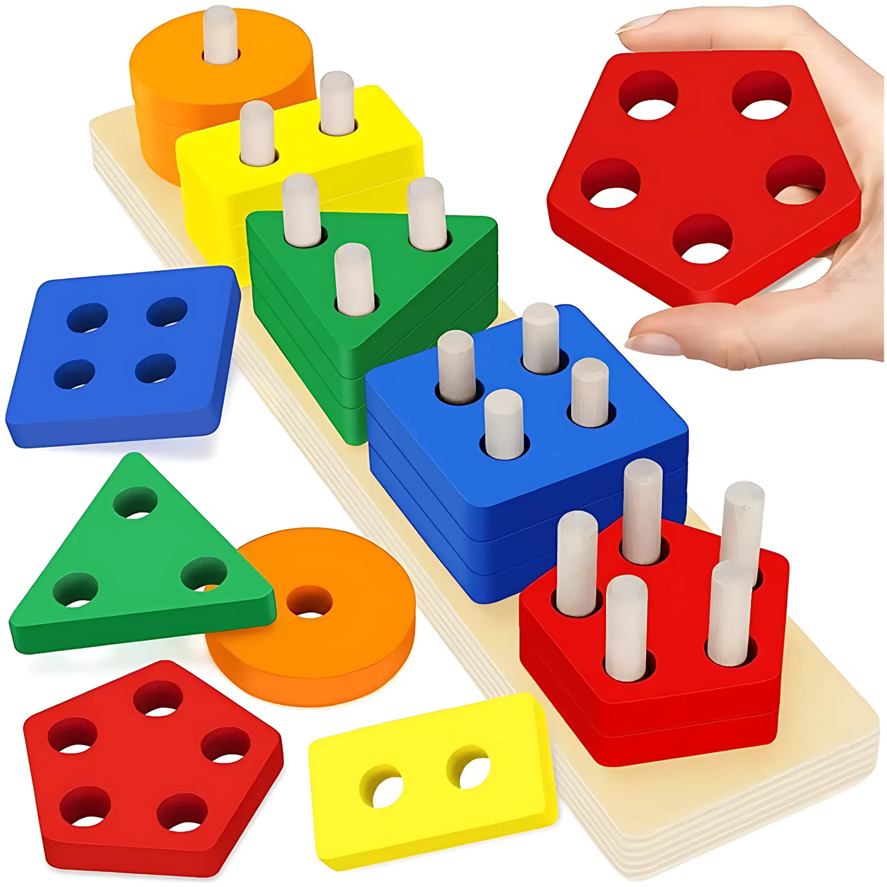 Montessori Wooden Sorting Stacking Toys Puzzle