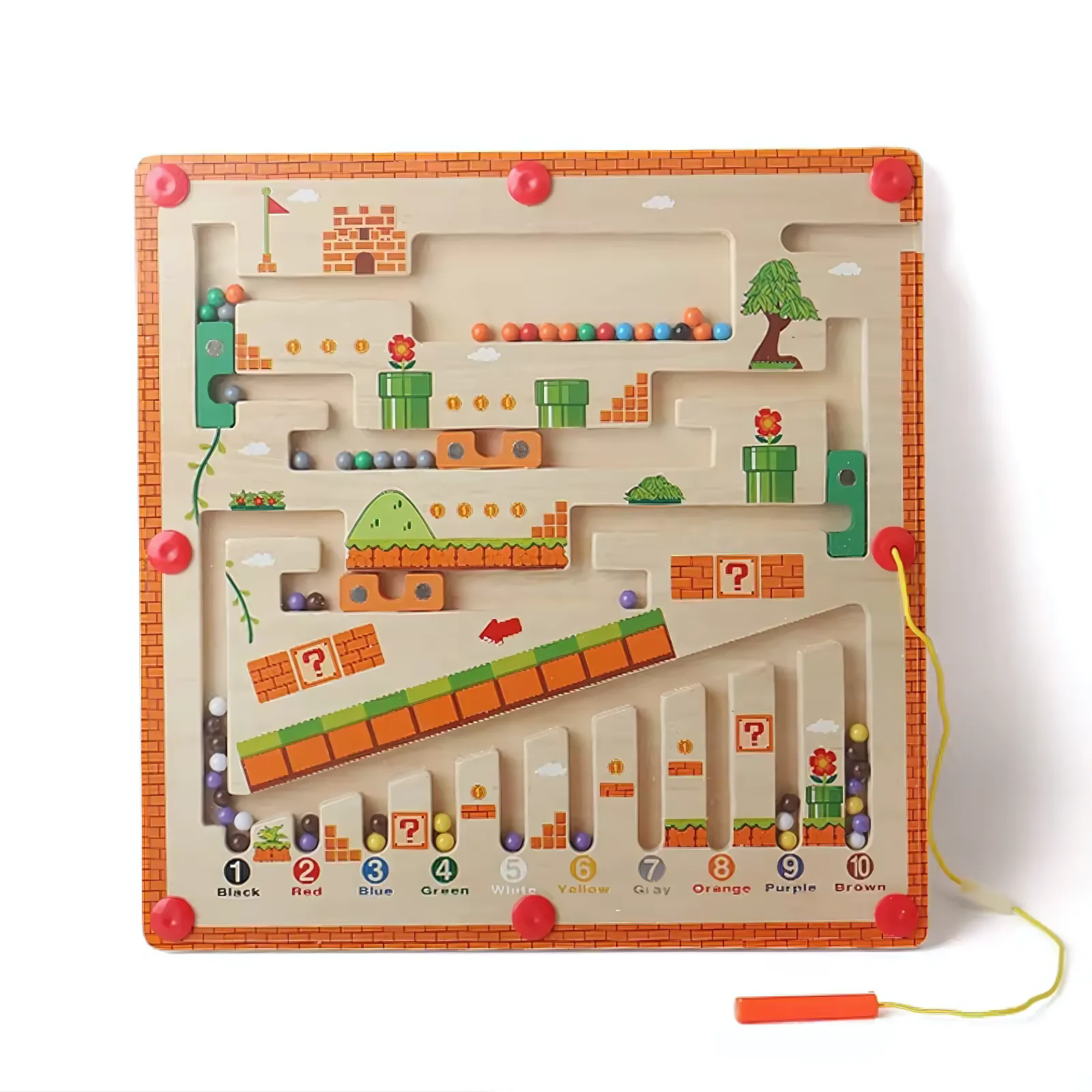 Wooden Magnetic Color and Number Maze Learning